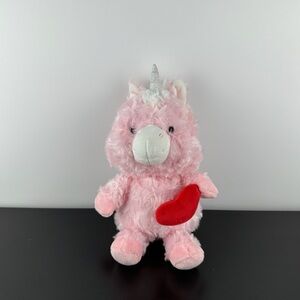 Ganz Rare LuvPets Pink Unicorn 11” HV9541 Red Heart Plush Stuffed Animal Luv Pet